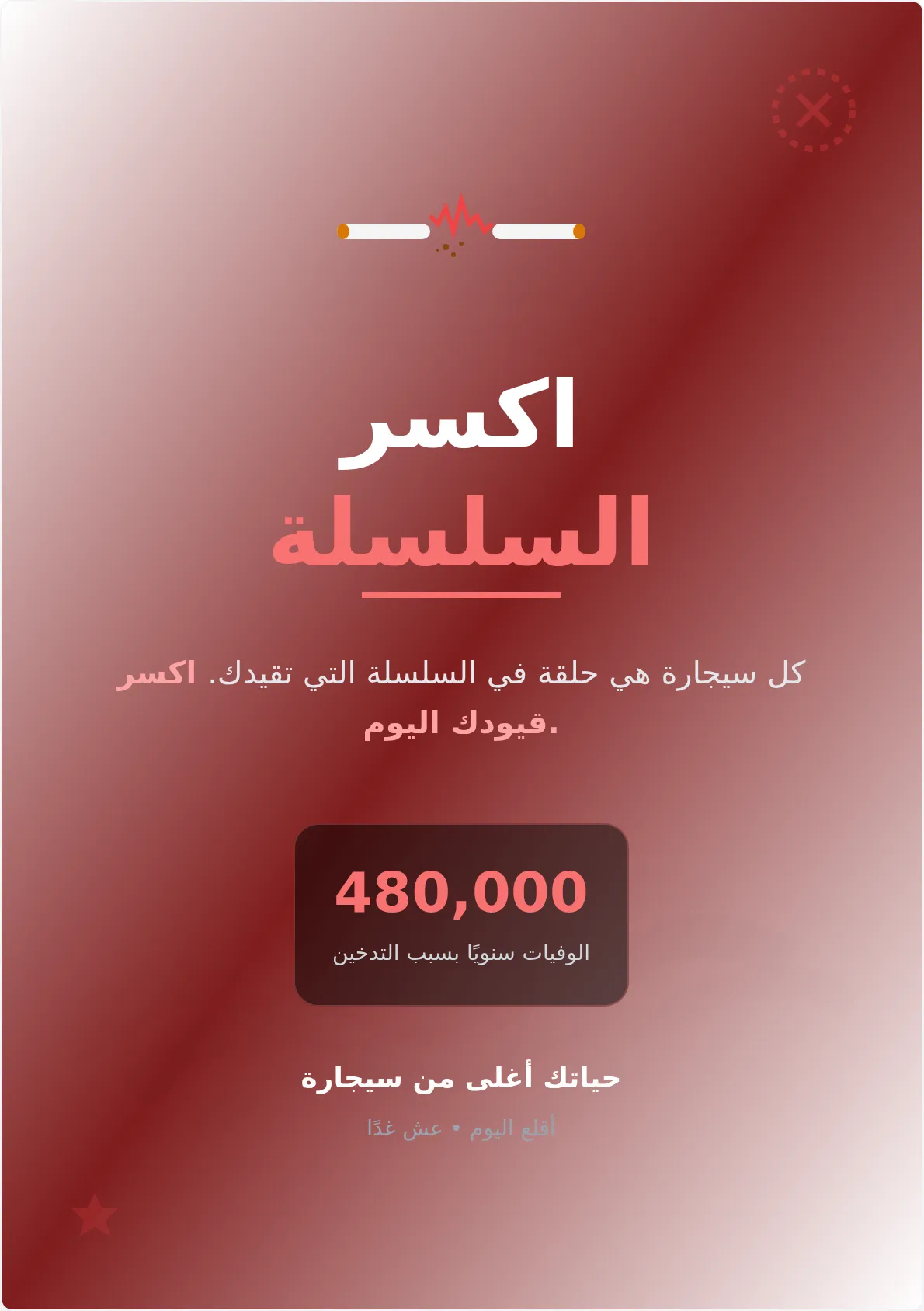 ملصق حملة كسر الإدمان على التدخين