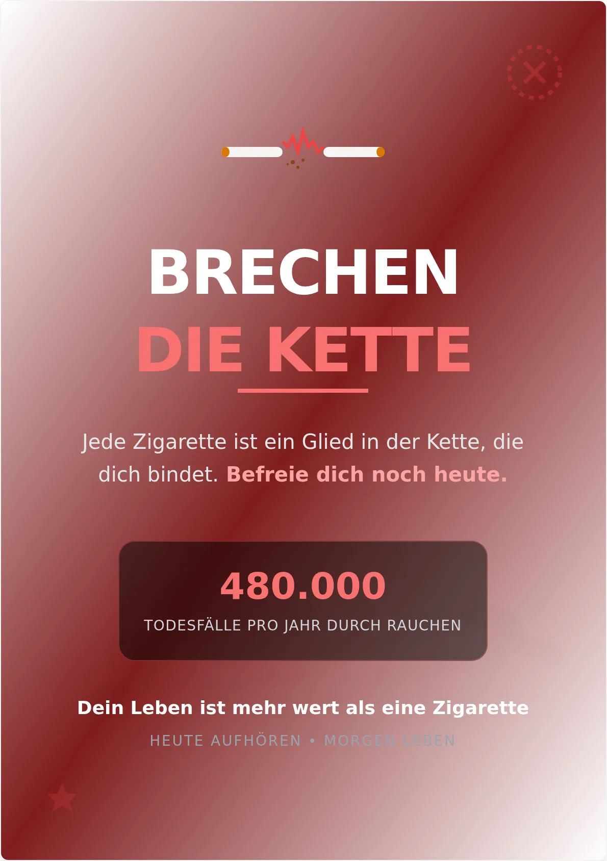 Break Free Anti-Raucher-Kampagnenplakat