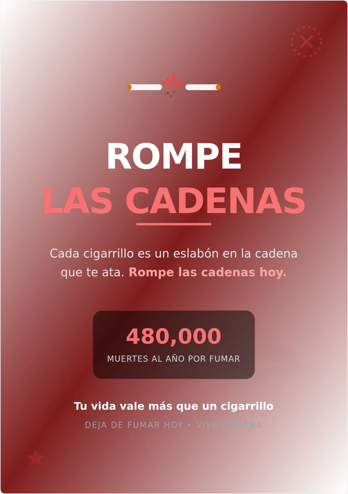 Póster de la Campaña Antitabaco Rompe las Cadenas