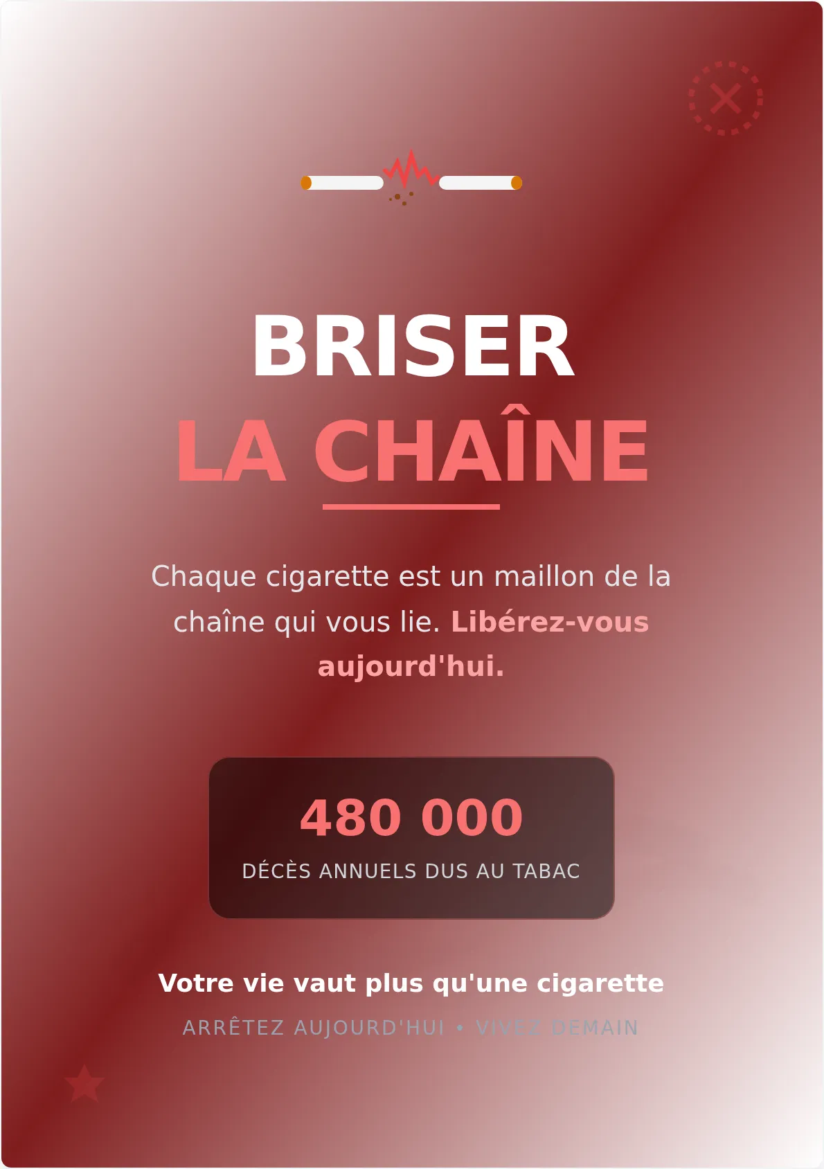Affiche de campagne anti-tabac Break Free