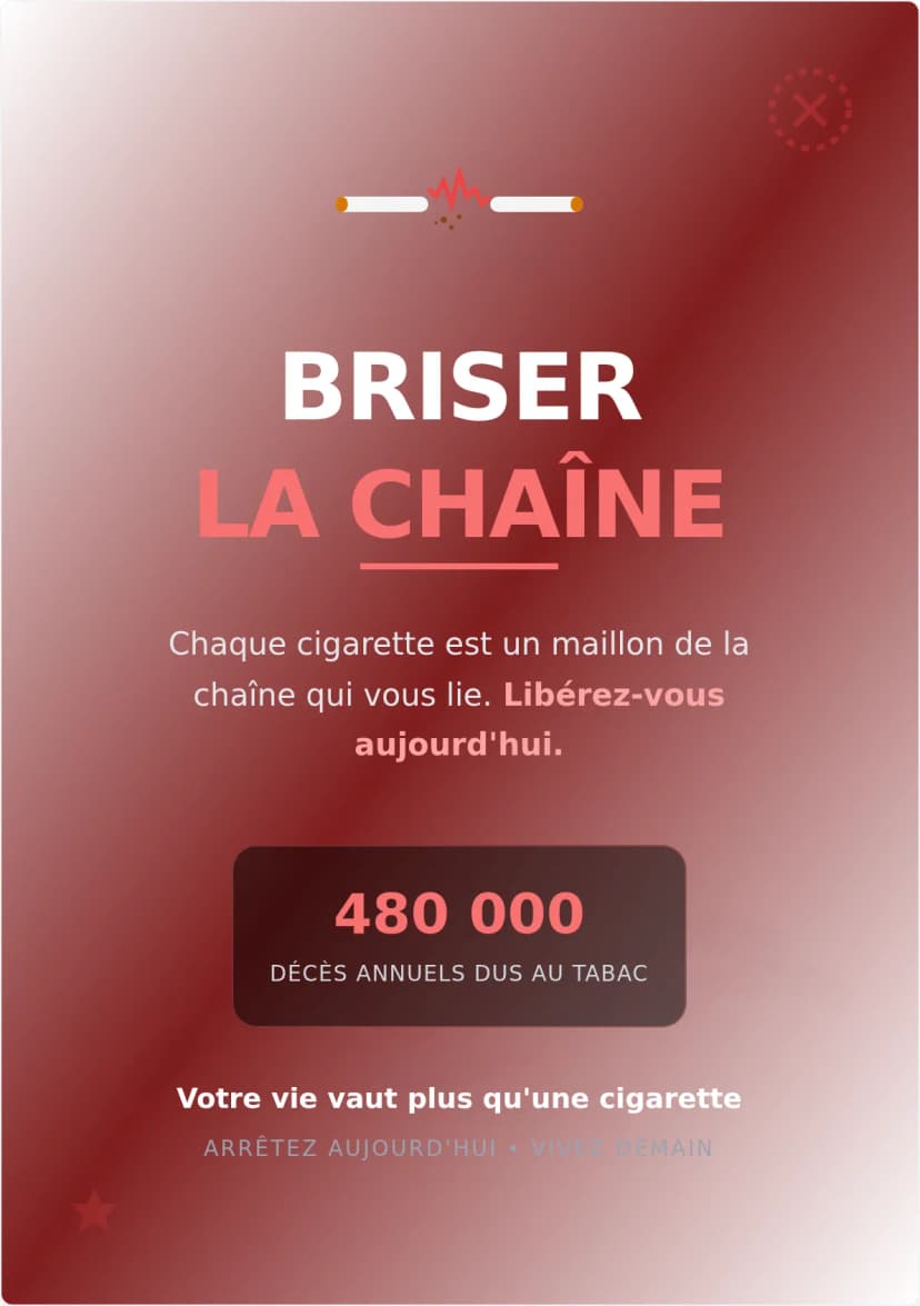 Affiche de campagne anti-tabac Break Free