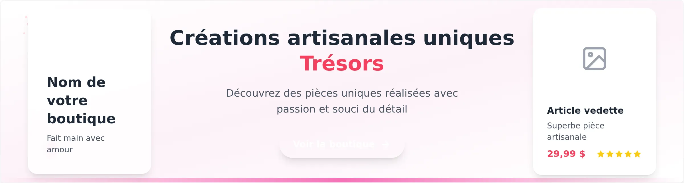 Modèle de bannière Etsy - En-tête professionnel pour boutique artisanale