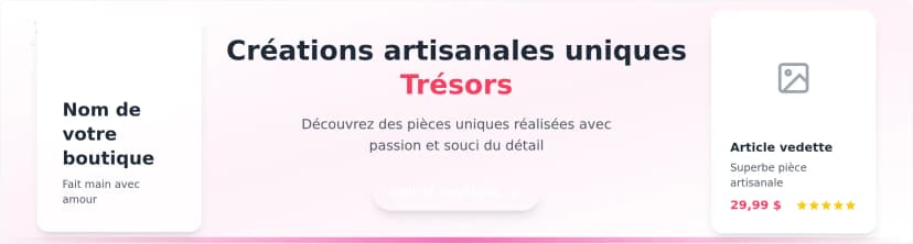Modèle de bannière Etsy - En-tête professionnel pour boutique artisanale