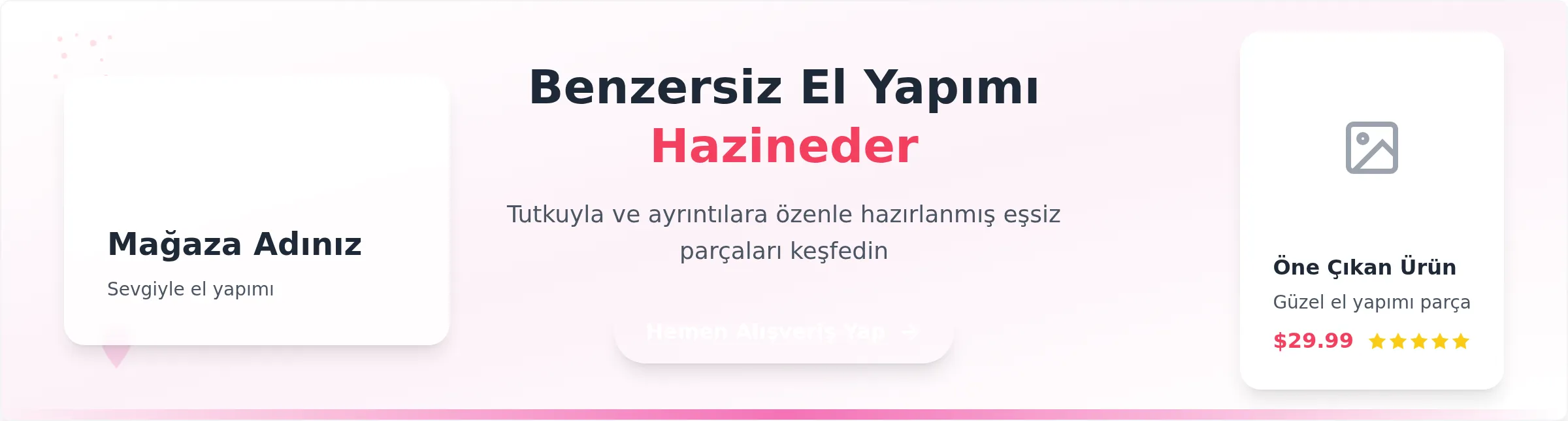 Etsy Mağaza Banner Şablonu - Profesyonel El Yapımı Dükkan Başlığı