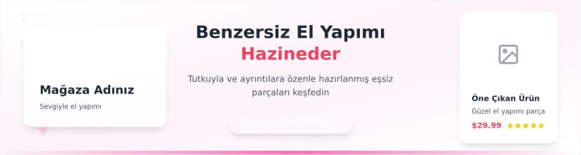 Etsy Mağaza Banner Şablonu - Profesyonel El Yapımı Dükkan Başlığı