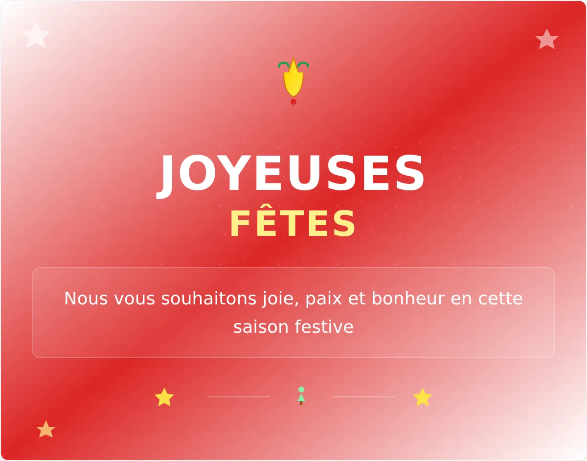 Modèle de Bannière Email Joyeuses Fêtes