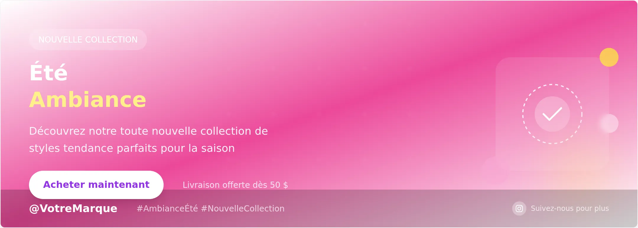 Modèle de Bannière Instagram - Design de Réseaux Sociaux Accrocheur