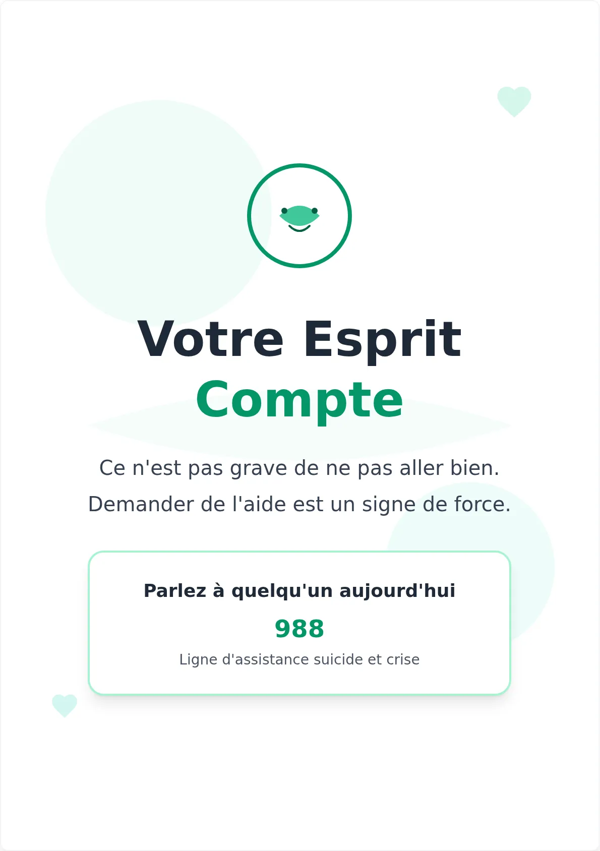 Modèle d'affiche de sensibilisation à la santé mentale