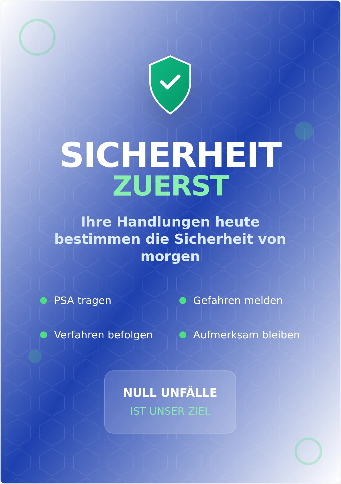 Sicheres Arbeitsplatz-Poster