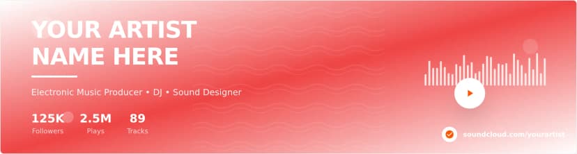 SoundCloud Banner Template - Professional Music Artist Profile