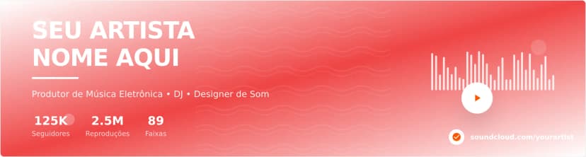 Modelo de Banner do SoundCloud - Perfil Profissional de Artista Musical