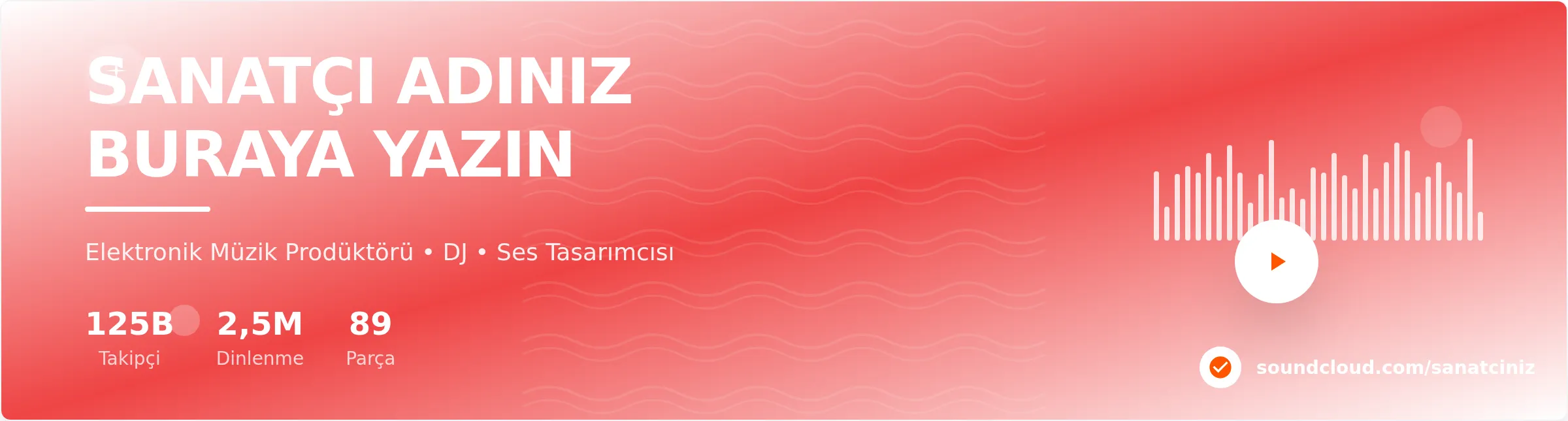 SoundCloud Banner Şablonu - Profesyonel Müzik Sanatçısı Profili