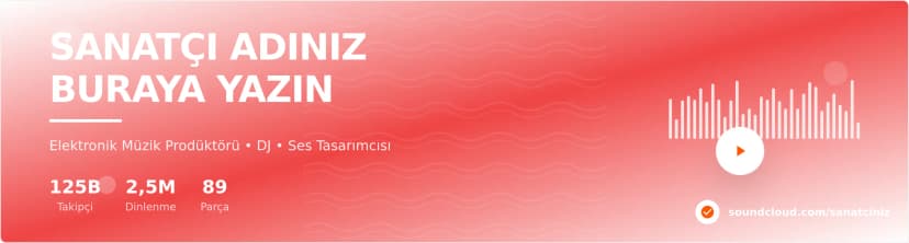 SoundCloud Banner Şablonu - Profesyonel Müzik Sanatçısı Profili