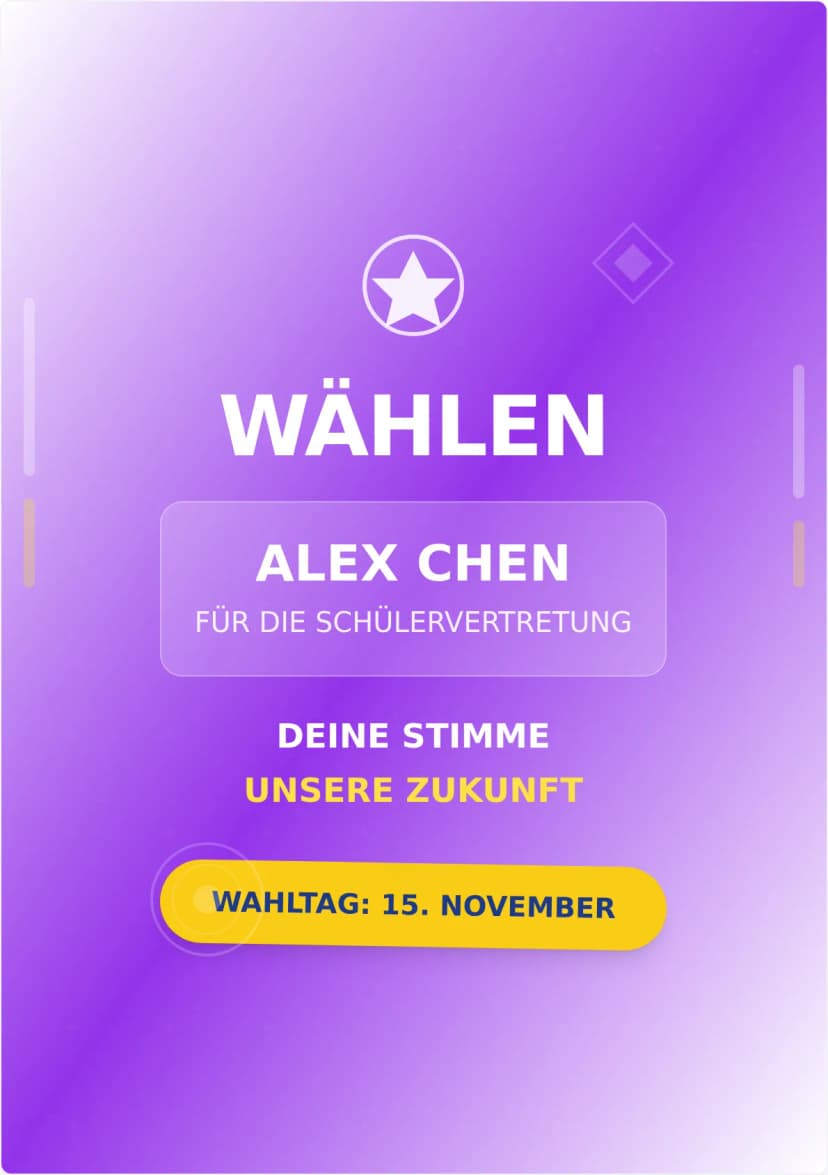 Plakatvorlage für die Schülervertretungswahl