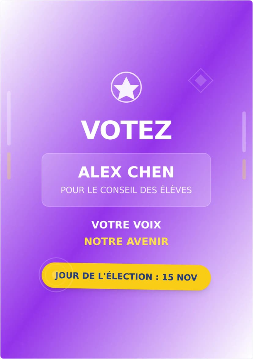 Modèle d'affiche de campagne pour le conseil des élèves