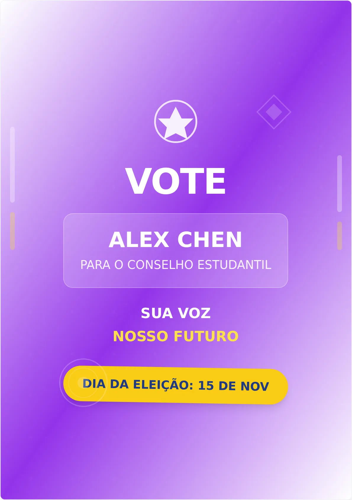 Modelo de Cartaz de Campanha para Conselho Estudantil