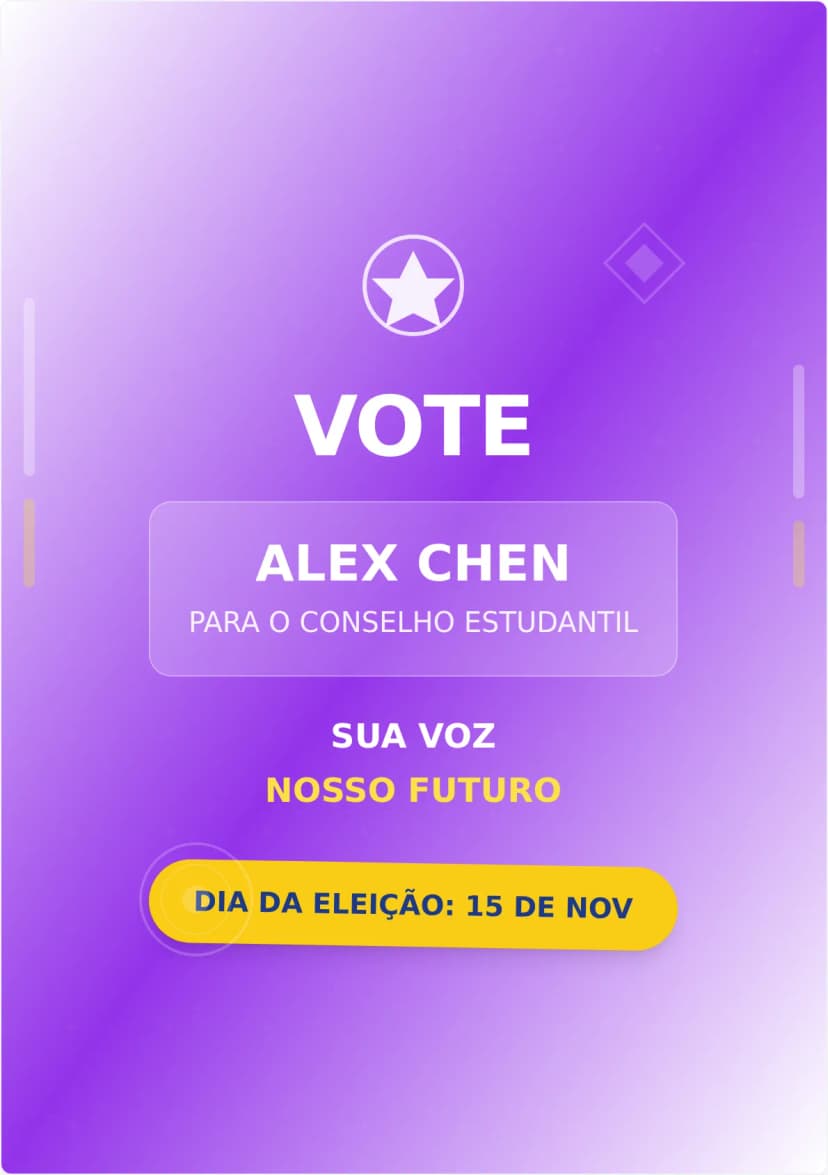 Modelo de Cartaz de Campanha para Conselho Estudantil