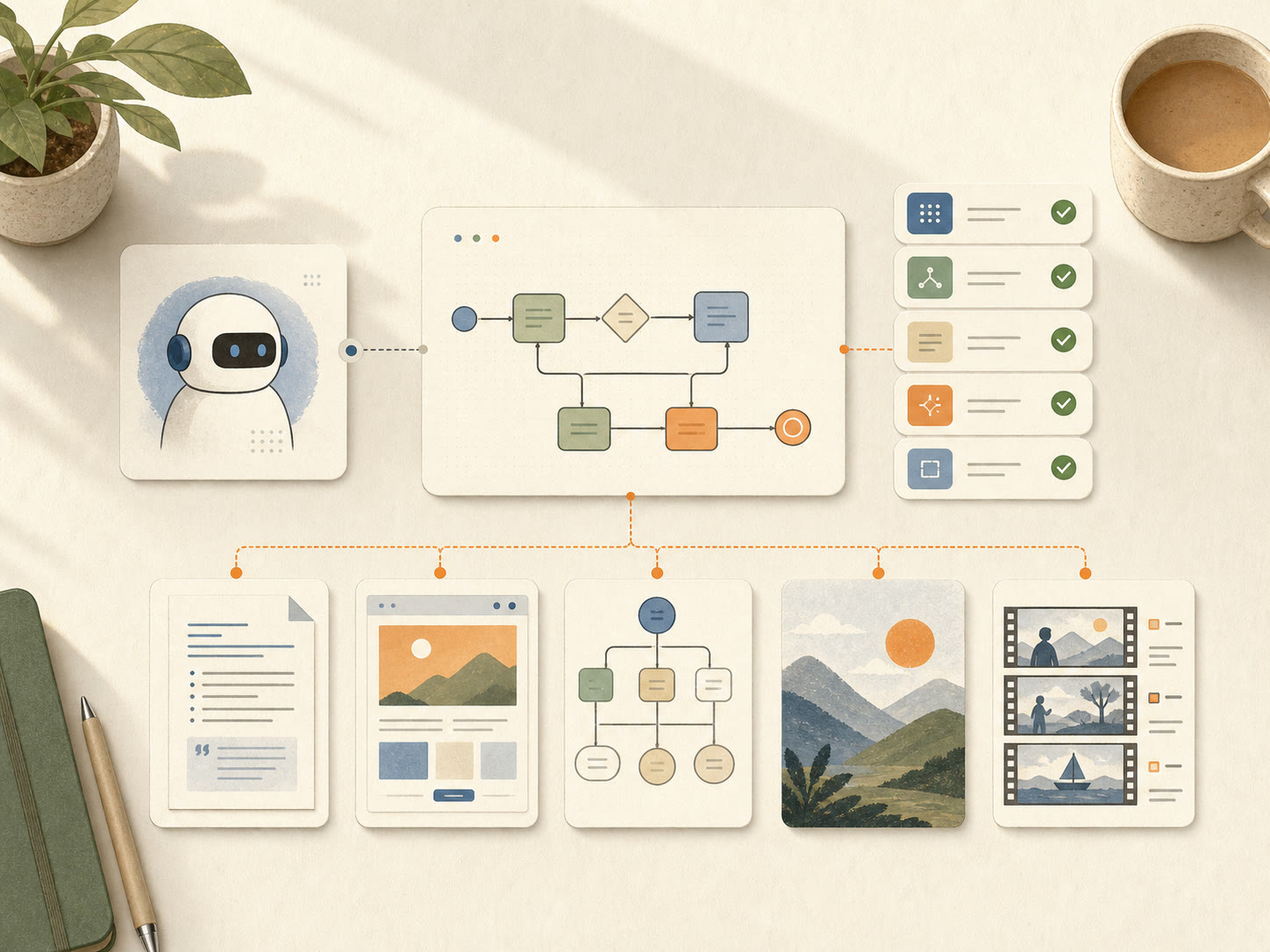 A remembered workflow turning reusable skill steps into finished work